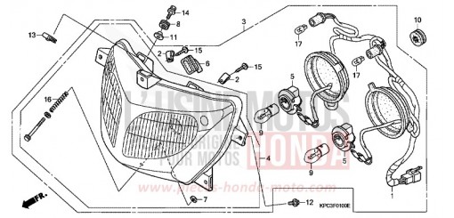 HEADLIGHT (XL125V1/2/3/4/5/6) XL125V6 de 2006